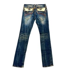 Y2K ▶️ RED PEPPER ◀️ Japan Denim Company Vintage Embellished Low Rise Jeans